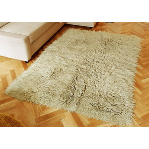 Greige Flokati Rug - The Rug Quarter