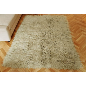 Greige Flokati Rug - The Rug Quarter