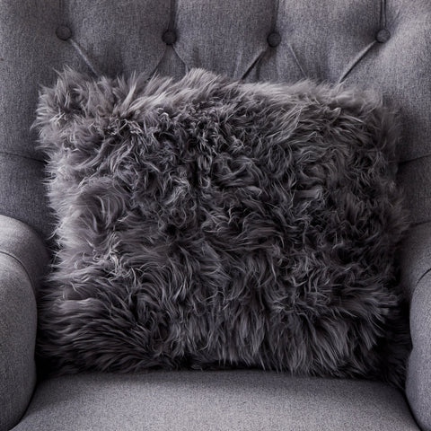 Grey Sheepskin Cushion