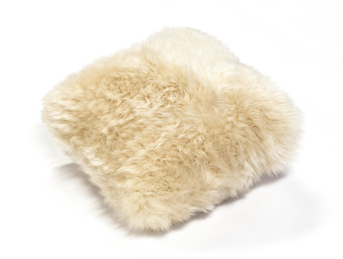 Single Sided Sheepskin Cushion Champagne 35 x 35 cm