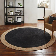 Load image into Gallery viewer, Milano Soft Jute Rug with Dark Grey Charcoal Centre - The Rug Quarter