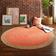 Load image into Gallery viewer, Milano Soft Jute Rug with Blood Orange Centre - The Rug Quarter