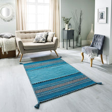 Load image into Gallery viewer, Kelim Teal - The Rug Quarter