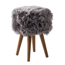 Load image into Gallery viewer, Grey Sheepskin Stool