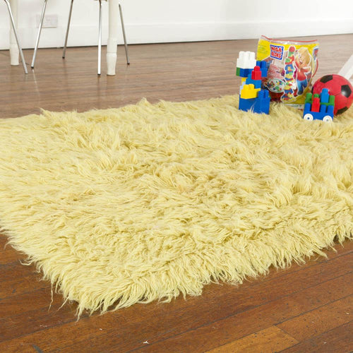 Flokati Rug Yellow - The Rug Quarter