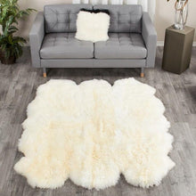 Load image into Gallery viewer, Six Piece Gold Star Longwool Sheepskin Rug Ivory colour-162-x-180-min, modern, plain, Sheepskin, Wool, £150 - £350 Rugs Bowron Sheepskins 