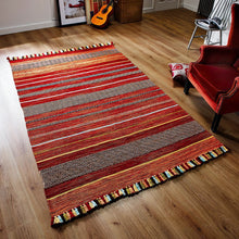 Load image into Gallery viewer, Kelim Striped Red - The Rug Quarter